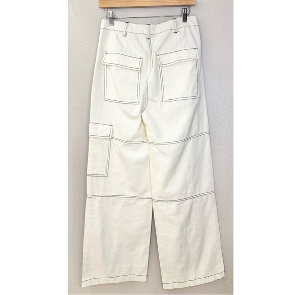 NWT Emory Park Bohme Ivory High Waisted Cargo Wide Leg Pants - Picture 3 of 8